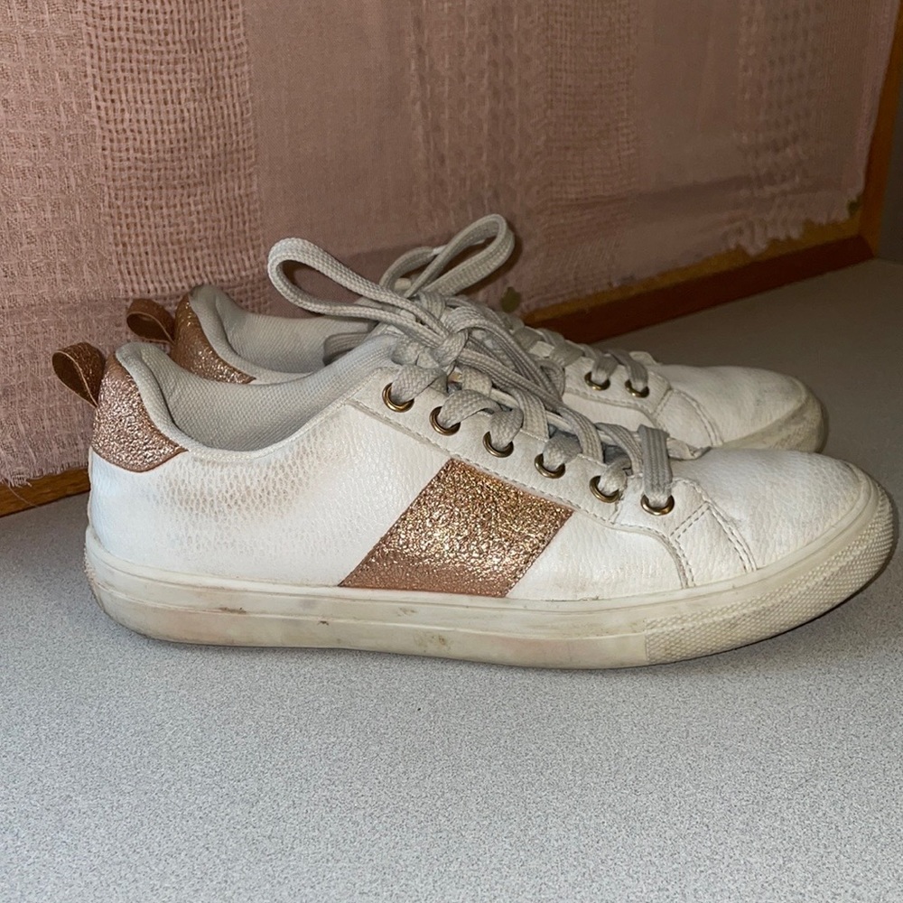 Primark White and Rosegold Sneakers